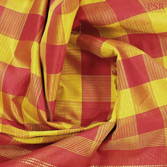 Yellow & Red Cotton Silk Saree
