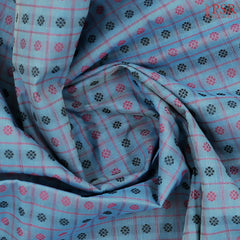 Cerulean Blue Kalakshetra Kovai Cotton Saree
