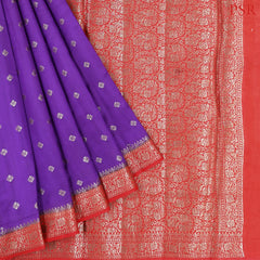 Violet Chiniya Silk Saree