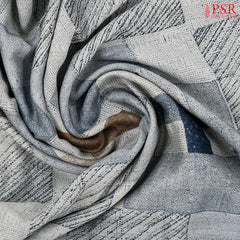 Light Blue Grey Chanderi Silk Cotton Saree