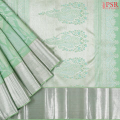 Pastel Green Kanchipuram Jacquard Silk Saree