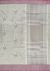 Fossil Grey Banaras Katan Silk Saree