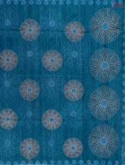 Dark Peacock Blue Kosa Embroidery Saree
