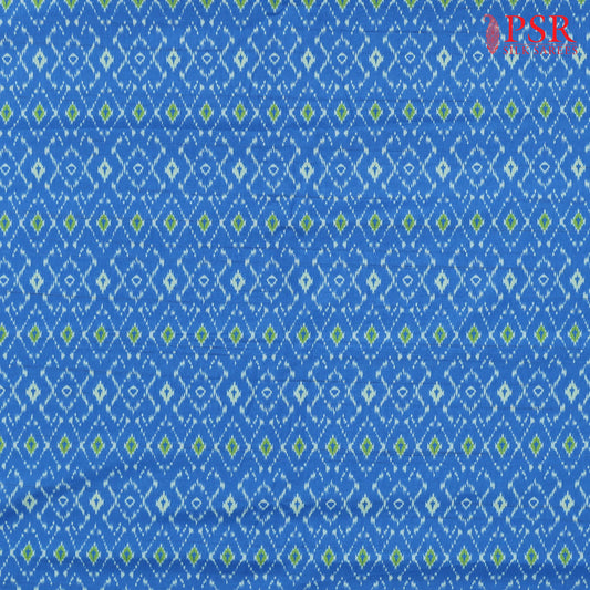 Azure Blue Semi Tassar Ikkat Print Running Material
