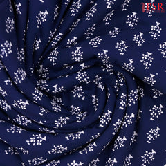 Navy Blue Cotton Print Running Material