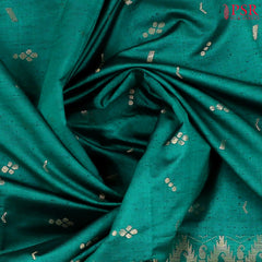 Pine Green Jute Art Silk Saree