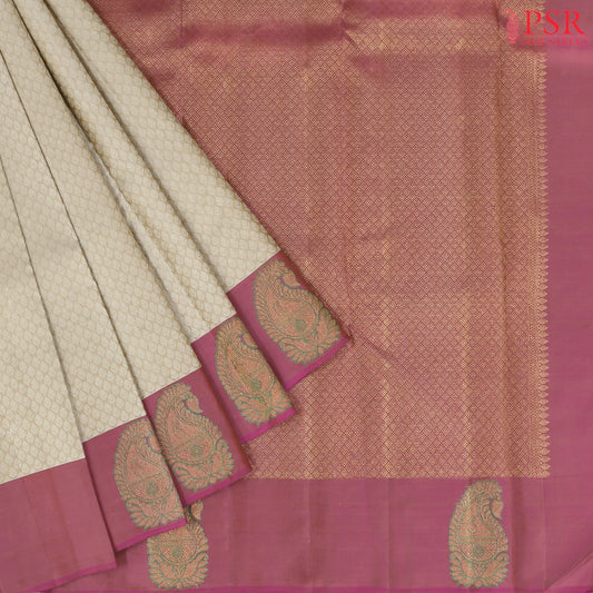 Parchment Beige Kanchipuram Silk Saree
