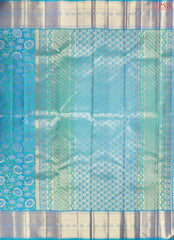 Peacock Blue Kanchipuram Jacquard Silk Saree