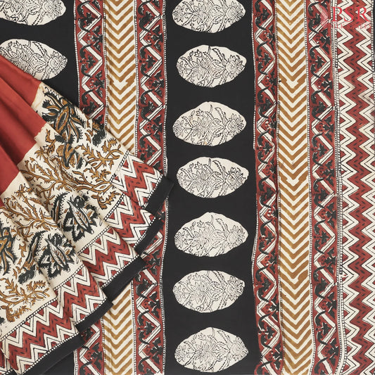 Antique Red Modal Silk Saree