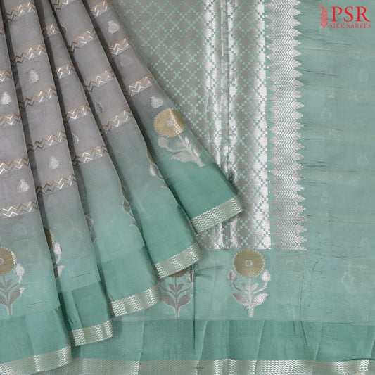 Grey Chiniya Silk Saree