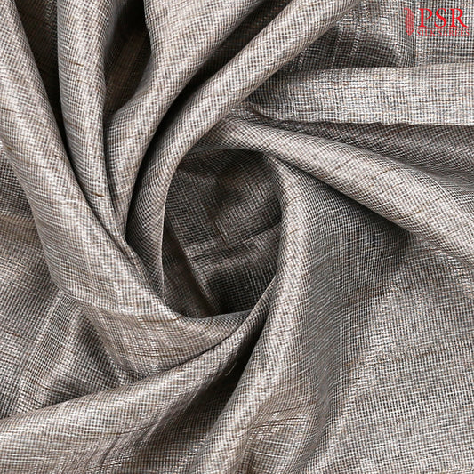 Dark Grey Tissue Embroidery Saree