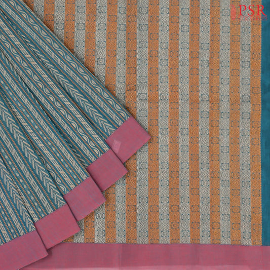 Dark Turquoise Kovai Cotton Saree