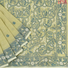 Pastel Olive Bengal Cotton Saree