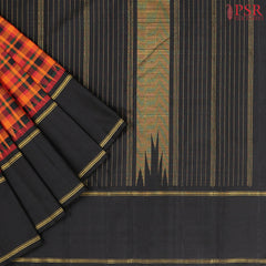 Red & Orange Kanchipuram Silk Saree