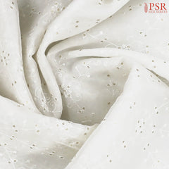 Floral White Organza Embroidery Saree