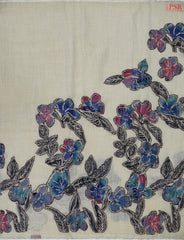 Beige Tissue Linen Embroidery Saree