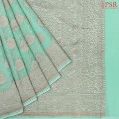 Light Mint Green Georgette Silk Saree