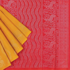 Amber Yellow Soft Silk Saree