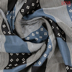 Black & Cement Grey Asssam Saree