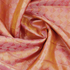 Yam Orange Kanchipuram Jacquard Silk Saree