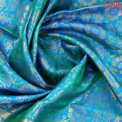 Peacock Blue Kanchipuram Jacquard Silk Saree