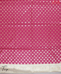 Magenta Pink Banaras Silk Cotton Dress Material