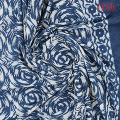 Prussian Blue Hacoba Embroidery Running Material