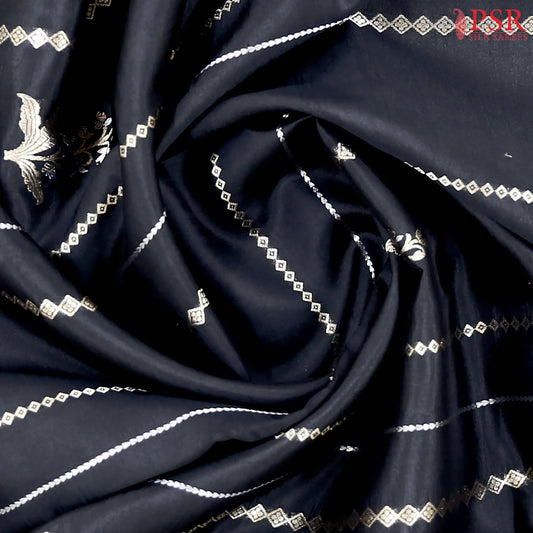 Black Chiniya Silk Saree