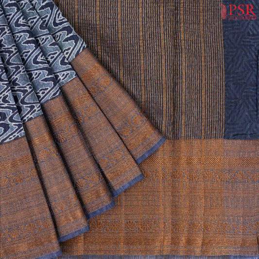 Dark Blue Linen Saree