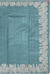 Turkish Blue Semi Dupion Saree