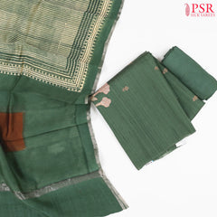 Hunter Green Dupion Cotton Dress Material