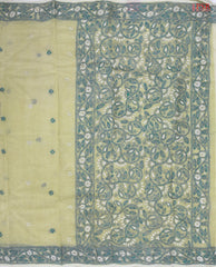 Pastel Olive Bengal Cotton Saree