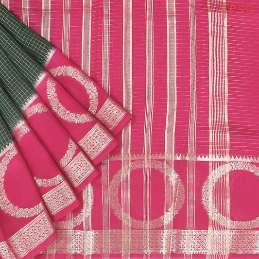 Dark Green Assam Saree