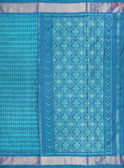 Peacock Blue Pochampally Silk Ikat Saree