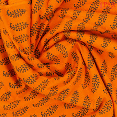 Orange Jaipur Cotton Print Running Material