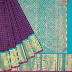 Dark Purple Kanchipuram Silk Saree