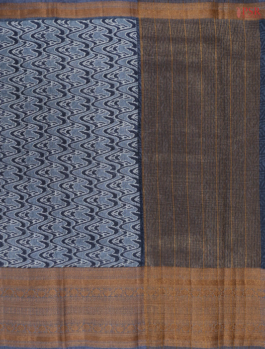 Dark Blue Linen Saree