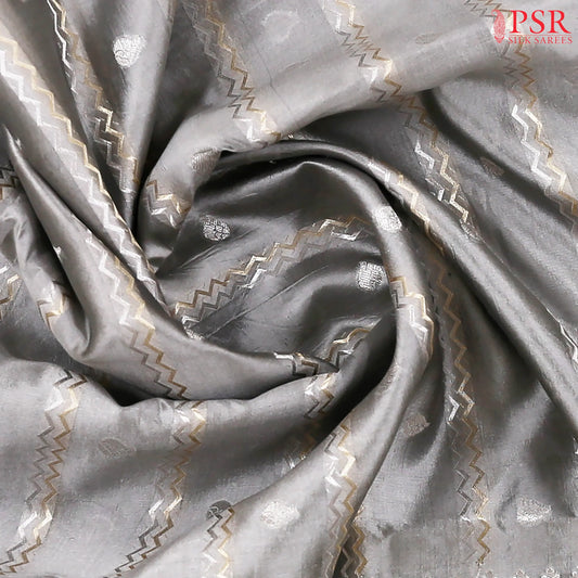 Grey Chiniya Silk Saree