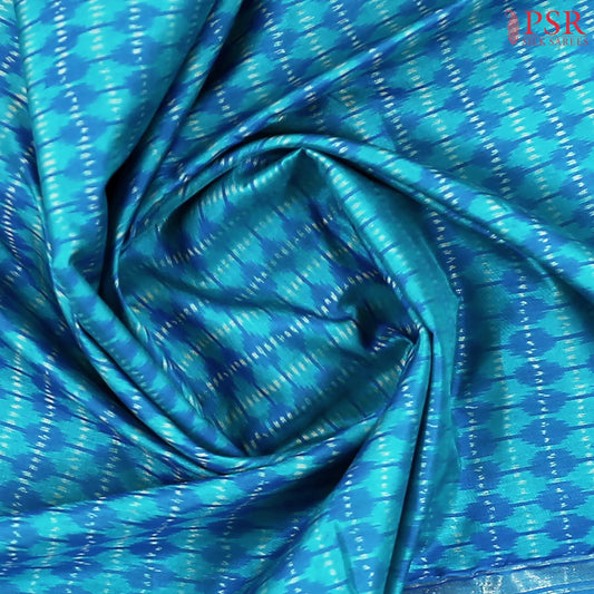 Peacock Blue Pochampally Silk Ikat Saree