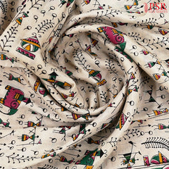 Royal Beige Kalamkari Silk Saree