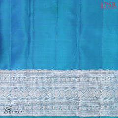 Peacock Blue Kanchipuram Silk Saree