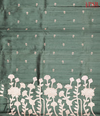 Hunter Green Dupion Cotton Dress Material