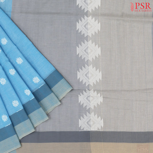 Sky Blue Byloom Cotton Saree