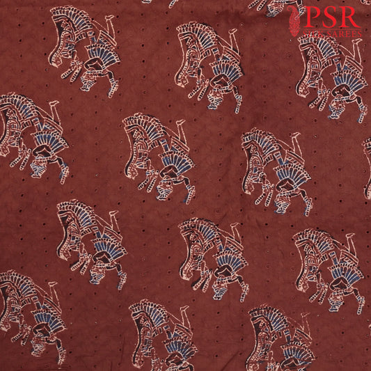 Maroon Hacoba Embroidery Running Material