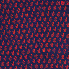 Navy Blue Cotton Print Running Material