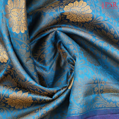 Cerulean Blue Kanchipuram Silk Saree