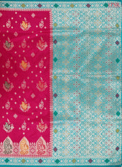 Dark Pink Semi Banaras Saree