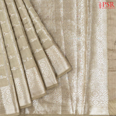 Beige Chiniya Silk Saree