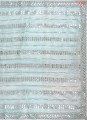 Pastel Blue Organza Laser Embroidery Saree