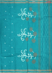 Cerulean Blue Bengal Cotton Saree